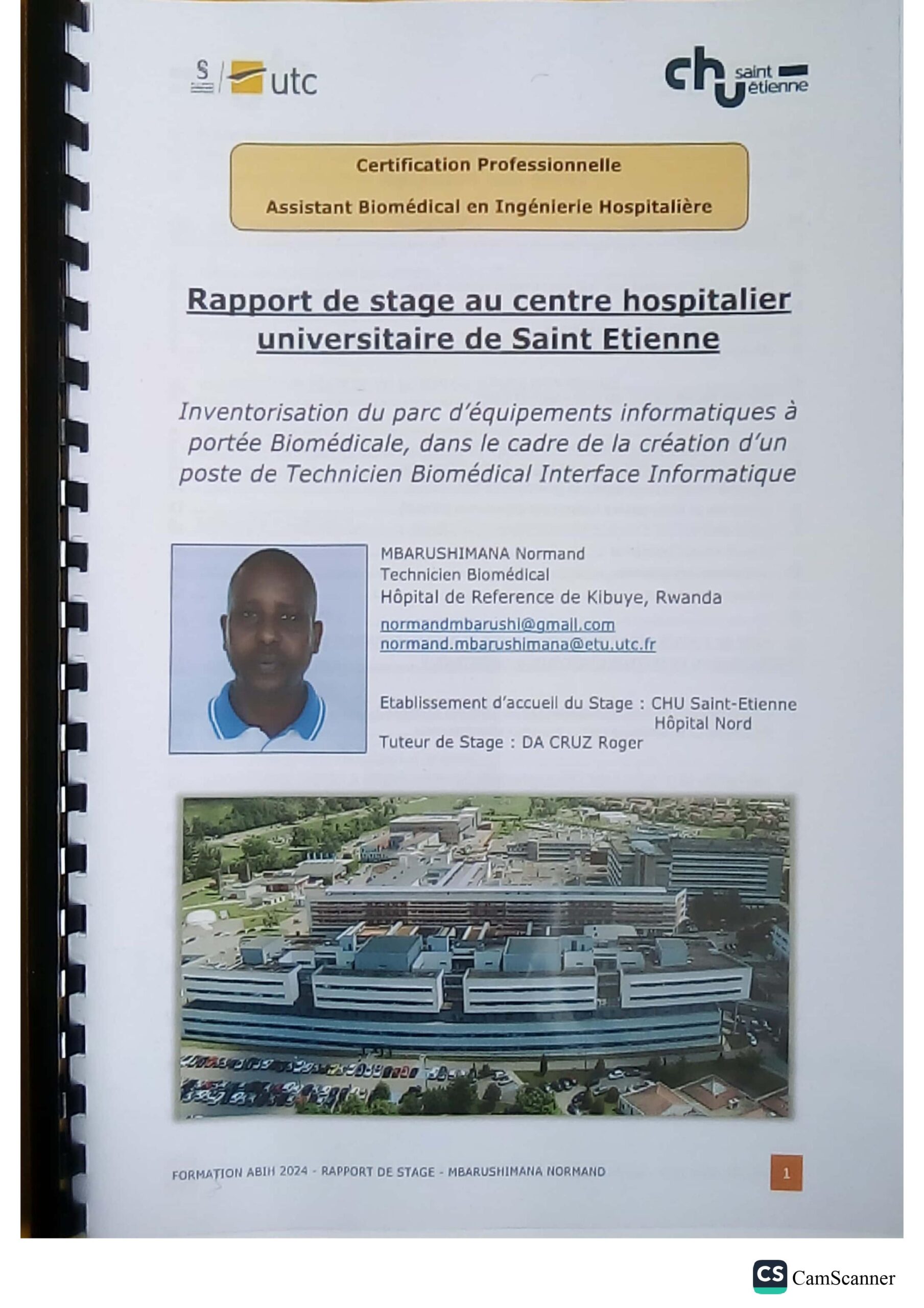 ABIH-2405- MBARUSHIMANA NORMAND Inventorisation du parc d’equipements informatiques à la portée biomedicale, dans le cadre de la création d’un poste de technicien biomedical interface informatique